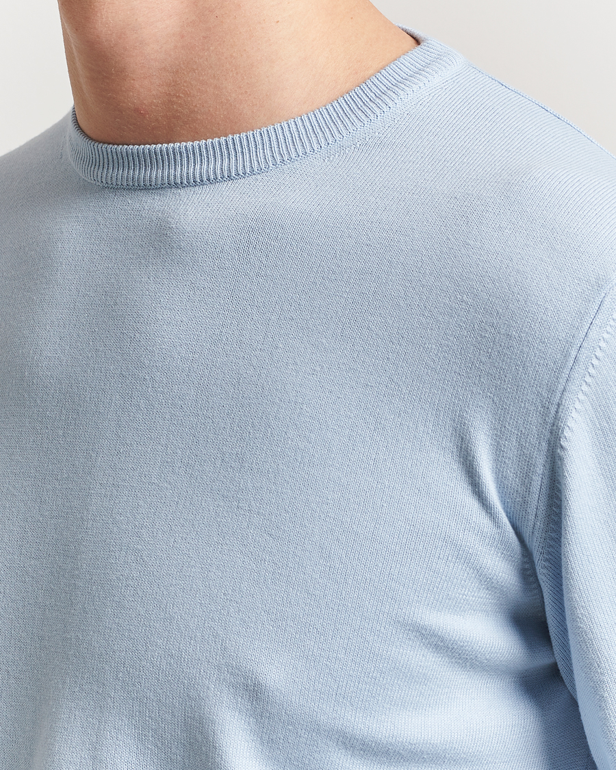 Herren | Pullover | Morgano | Supersoft Egyptian Cotton Crew Neck Light Blue
