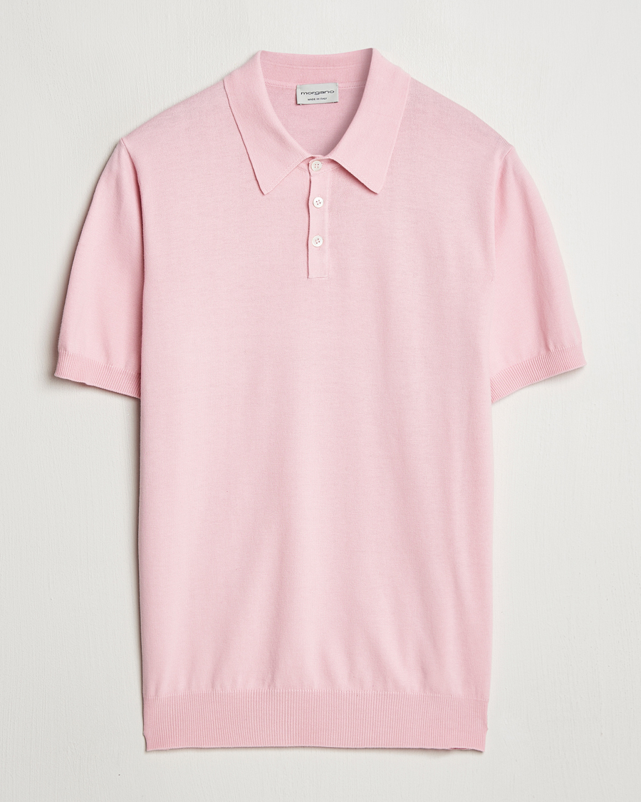 Herren | Poloshirts | Morgano | Supersoft Egyptian Cotton Polo Light Pink