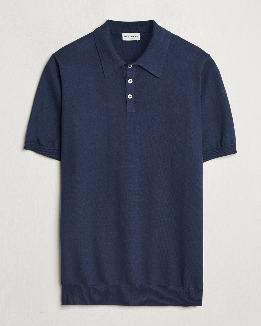 Herren | Poloshirts | Morgano | Supersoft Egyptian Cotton Polo Navy