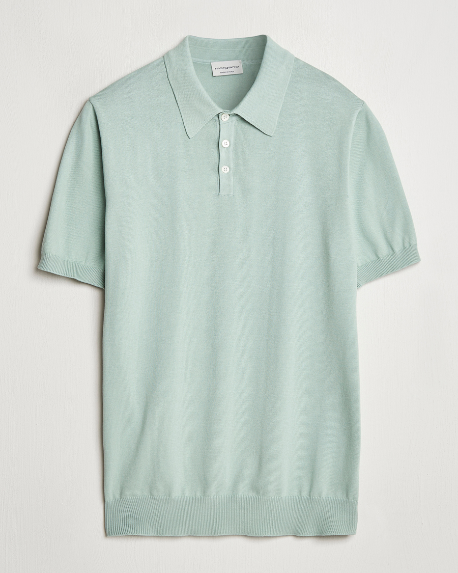Herren | Poloshirts | Morgano | Supersoft Egyptian Cotton Polo Light Green