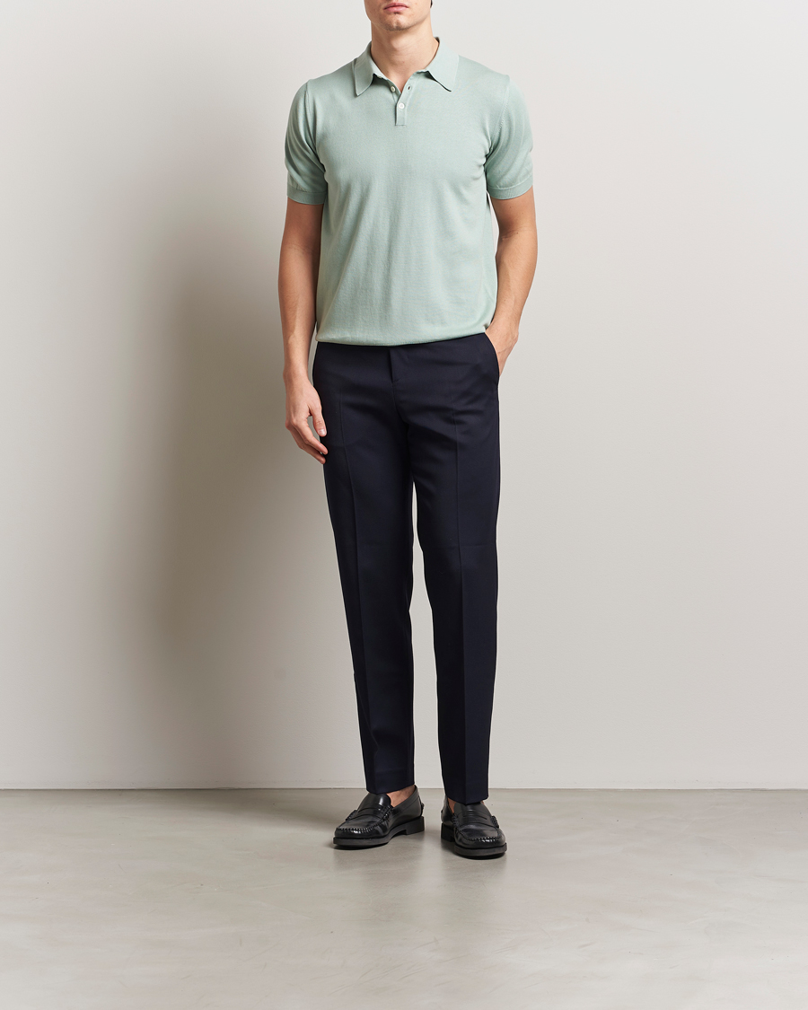 Herren | Poloshirts | Morgano | Supersoft Egyptian Cotton Polo Light Green