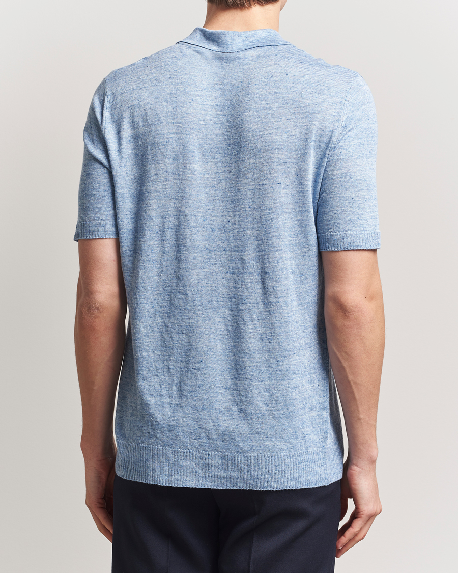 Herren | Poloshirts | Morgano | Linen Polo Blue