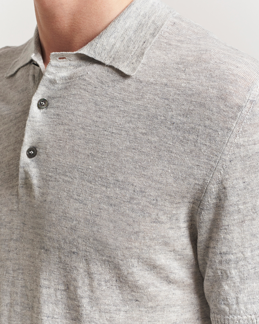 Herren | Poloshirts | Morgano | Linen Polo Grey