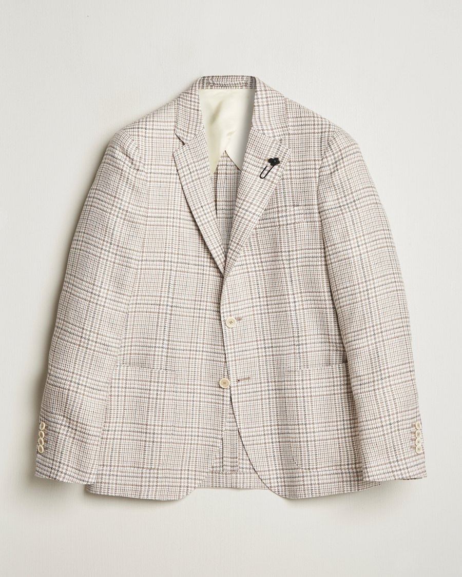 Herren | Sakkos | Lardini | Cotton/Linen Checked Blazer Beige