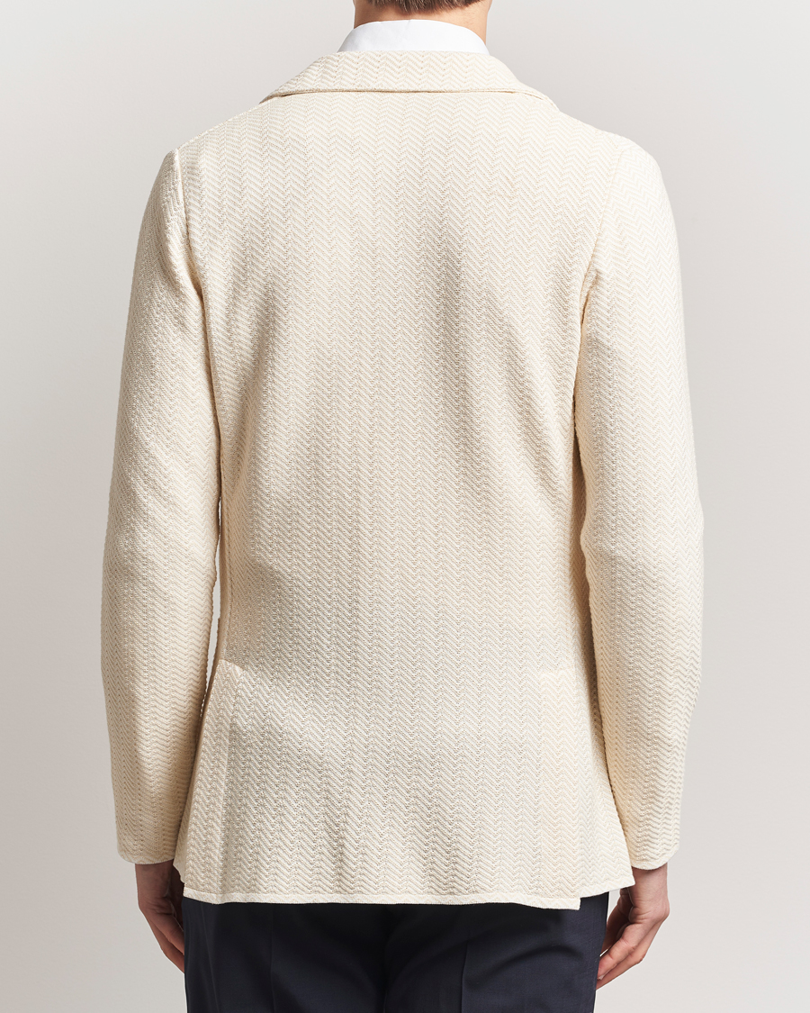 Herren | Sakkos | Lardini | Knitted Cotton Structured Blazer White/Beige