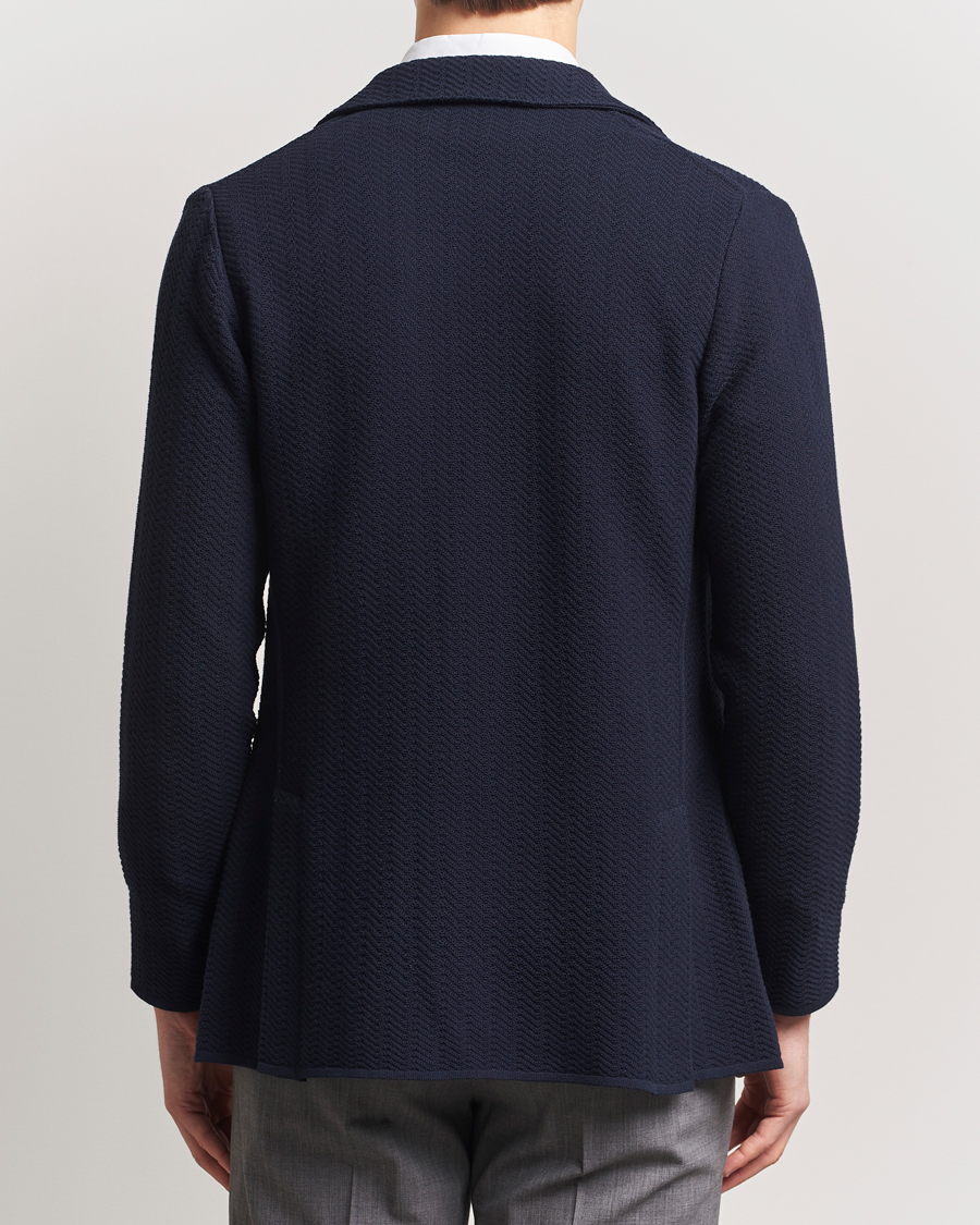 Herren | Sakkos | Lardini | Knitted Cotton Structured Blazer Navy