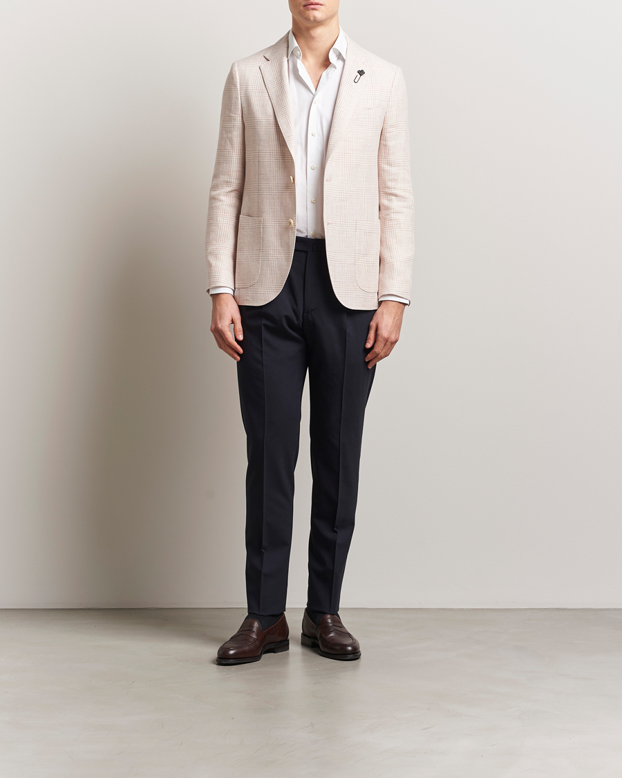 Herren | Sakkos | Lardini | Linen/Wool Glencheck Blazer Pink