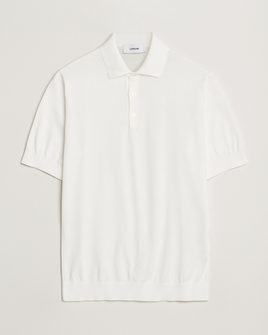 Herren | Poloshirts | Lardini | Knitted Cotton Polo White