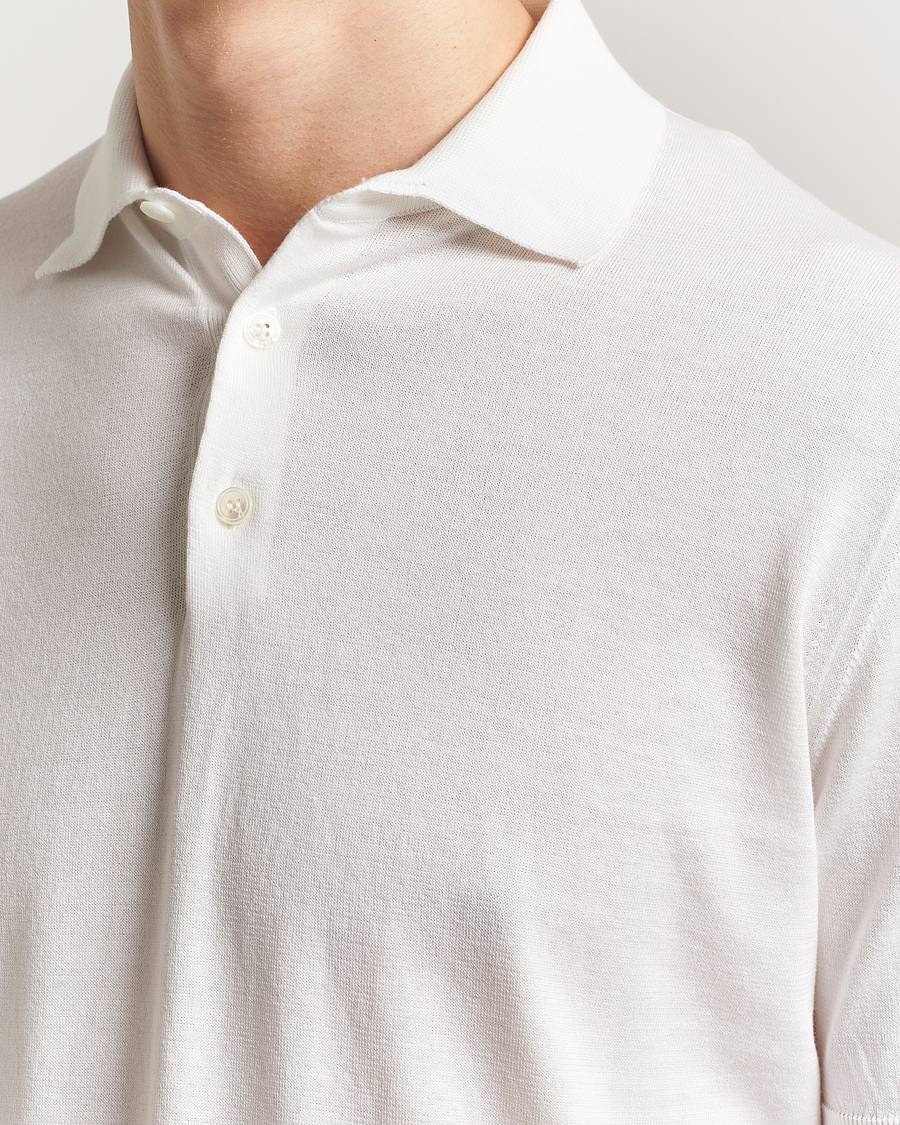 Herren | Poloshirts | Lardini | Knitted Cotton Polo White