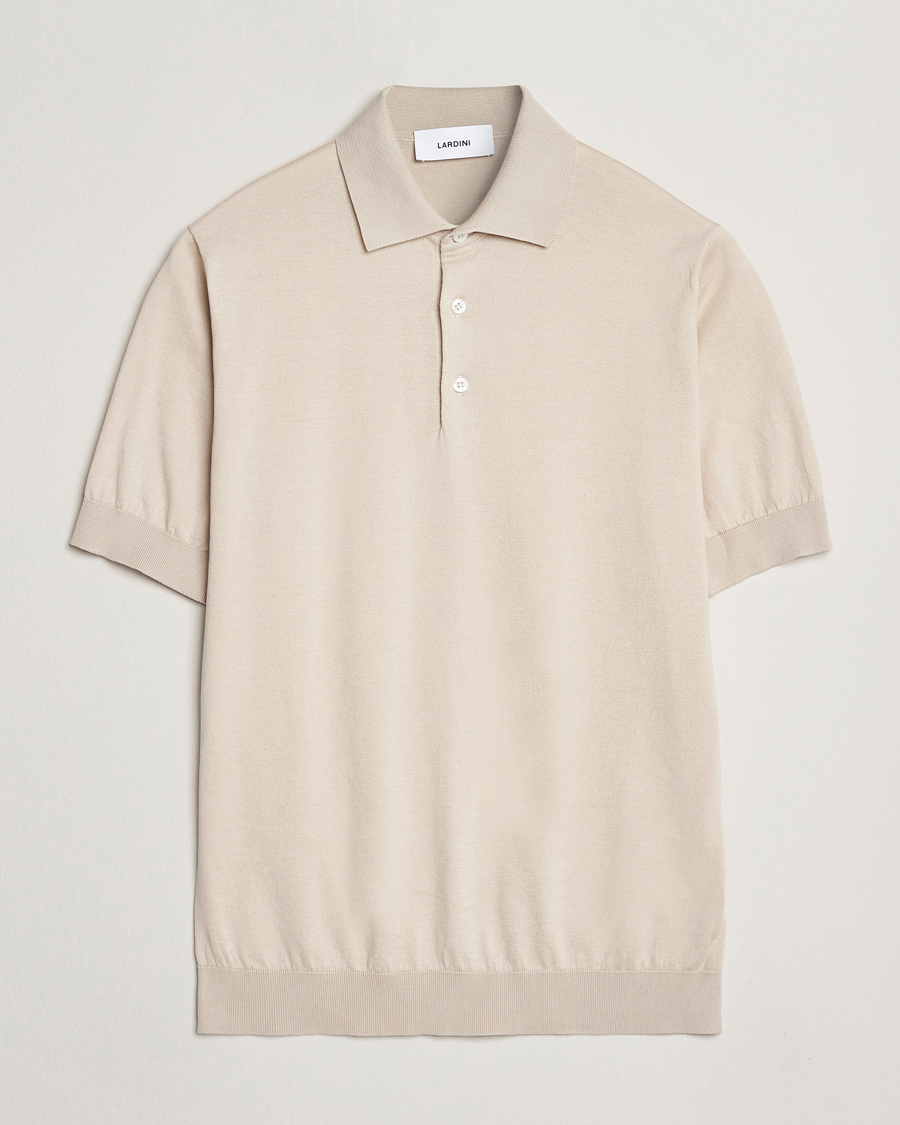 Herren | Poloshirts | Lardini | Knitted Cotton Polo Beige