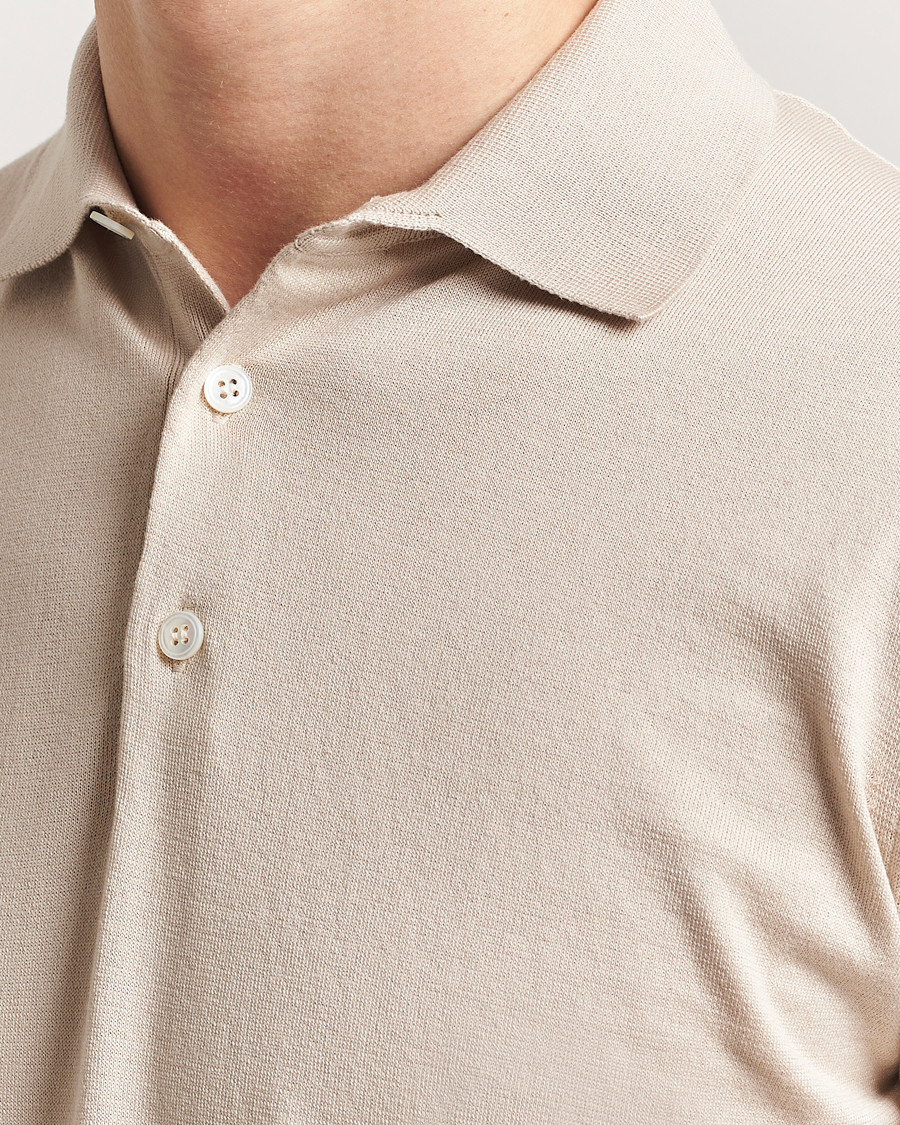 Herren | Poloshirts | Lardini | Knitted Cotton Polo Beige