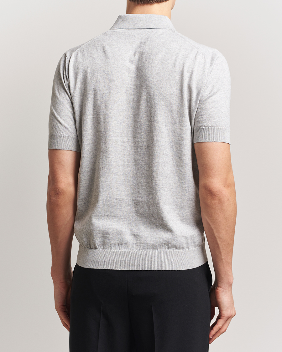 Herren | Poloshirts | Lardini | Knitted Cotton Polo Light Grey