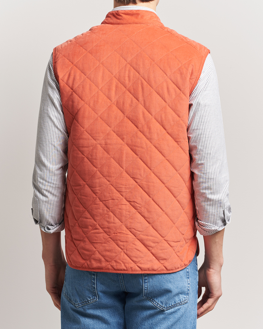 Herren | Jacken | Morris | Teddy Quilted Cord Vest Orange