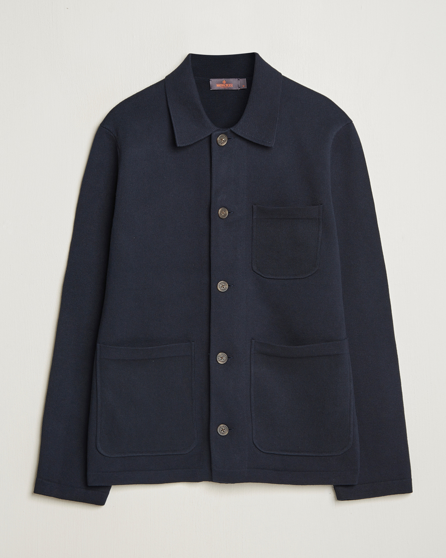 Herren | Hemden | Morris | Jake Knitted Shirt Jacket Navy