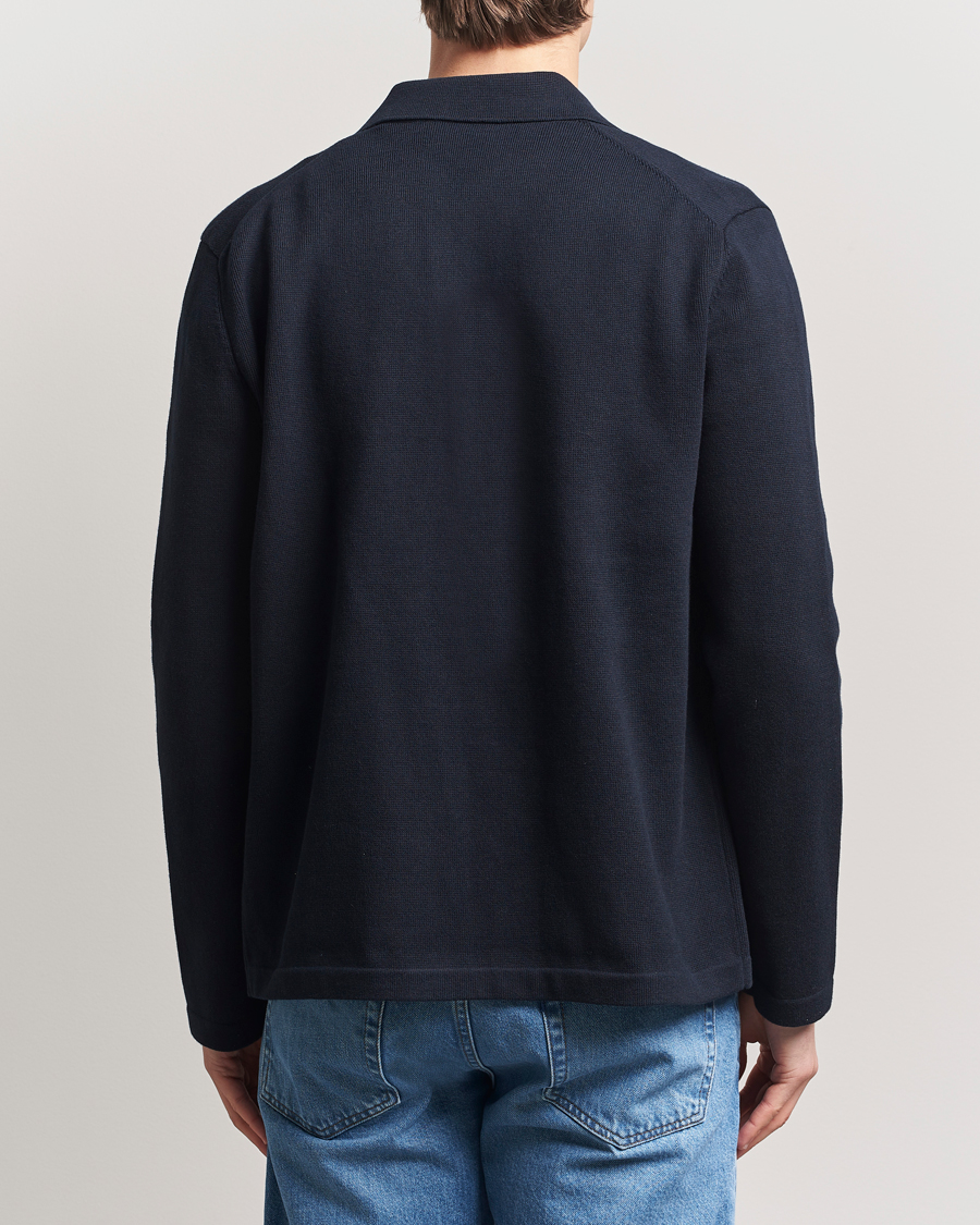 Herren | Hemden | Morris | Jake Knitted Shirt Jacket Navy