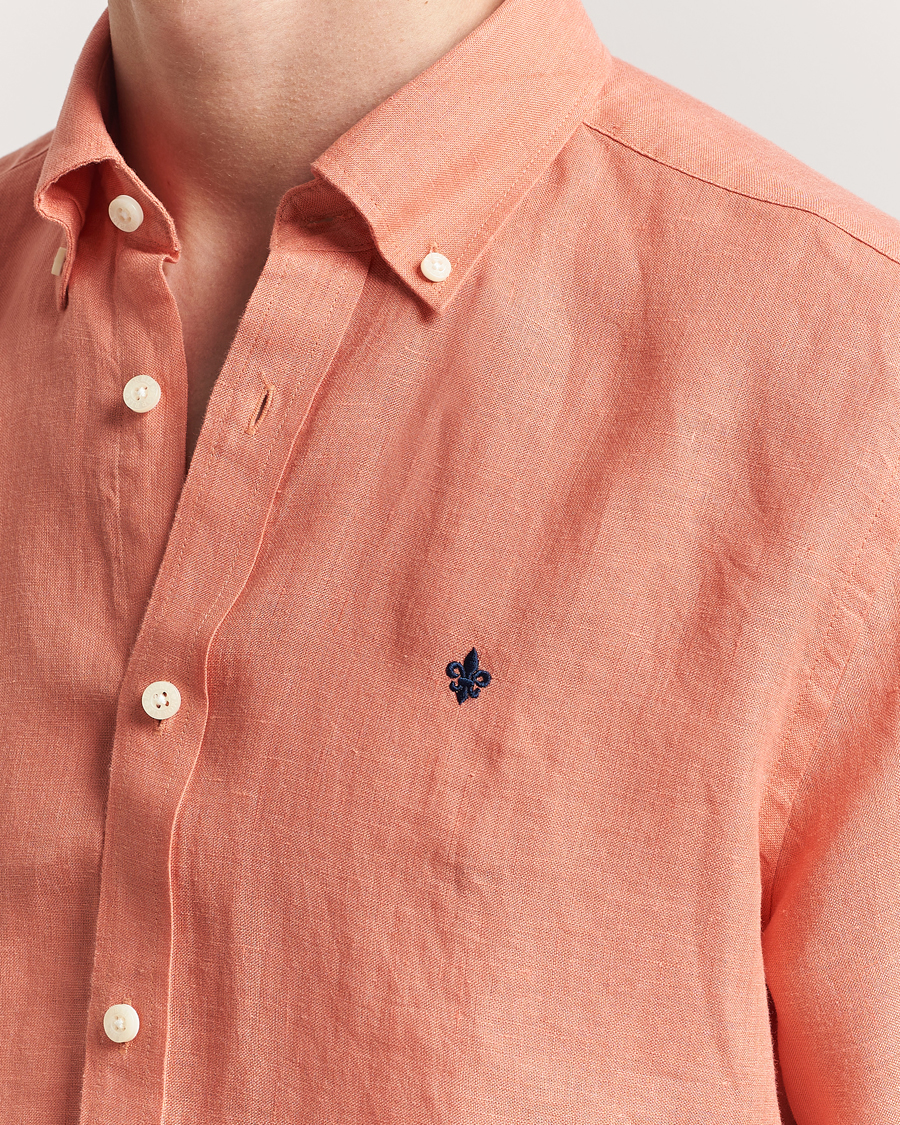 Herren | Hemden | Morris | Douglas Linen Button Down Shirt Burnt Orange