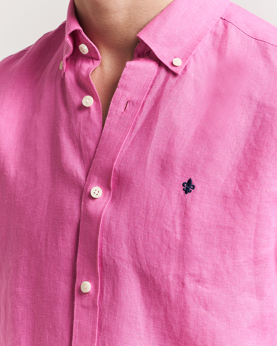Herren | Hemden | Morris | Douglas Linen Button Down Shirt Cerise