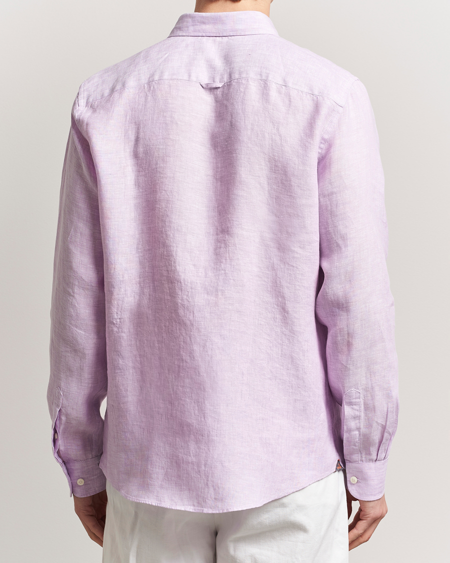 Herren | Hemden | Morris | Douglas Linen Button Down Shirt Purple