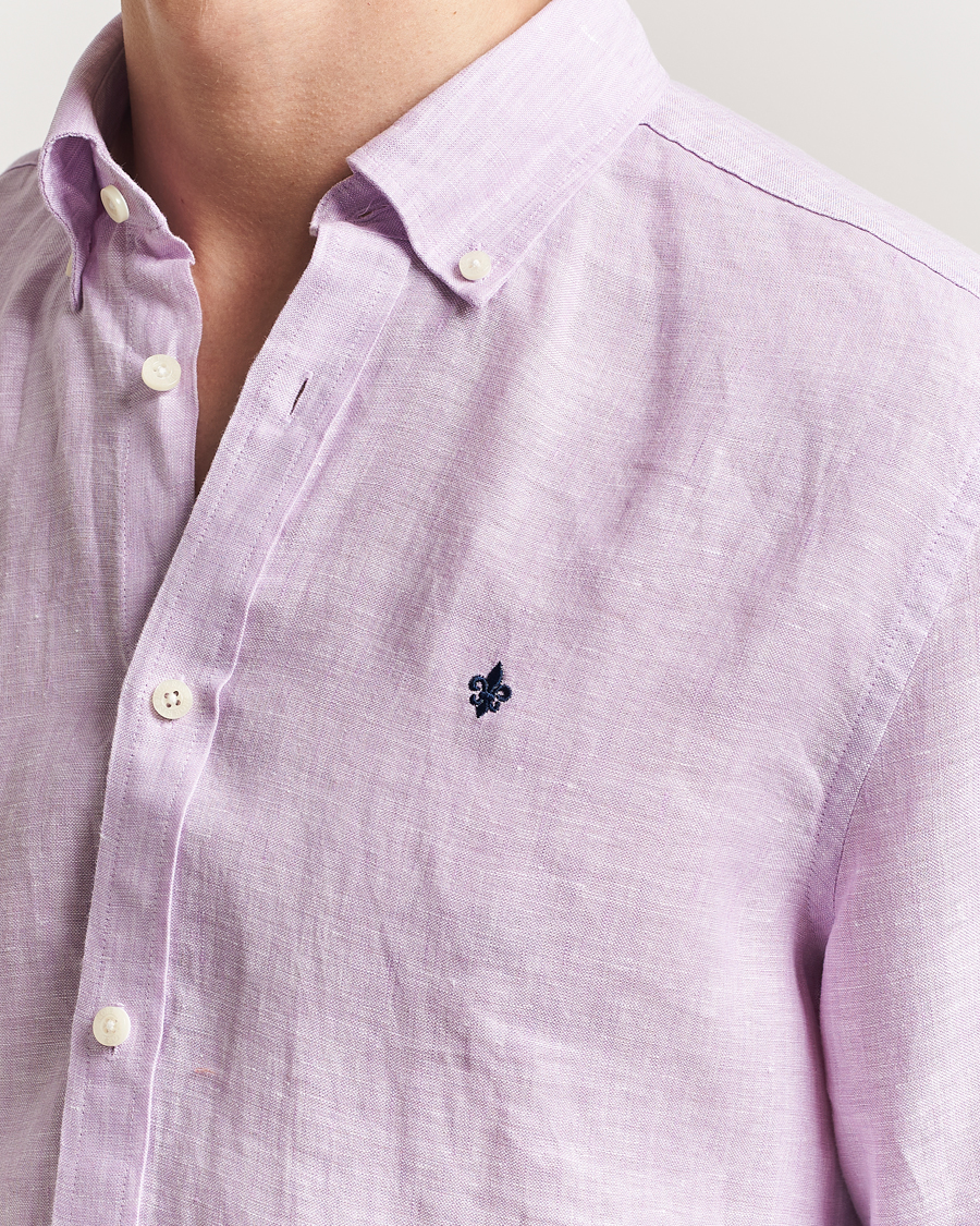 Herren | Hemden | Morris | Douglas Linen Button Down Shirt Purple