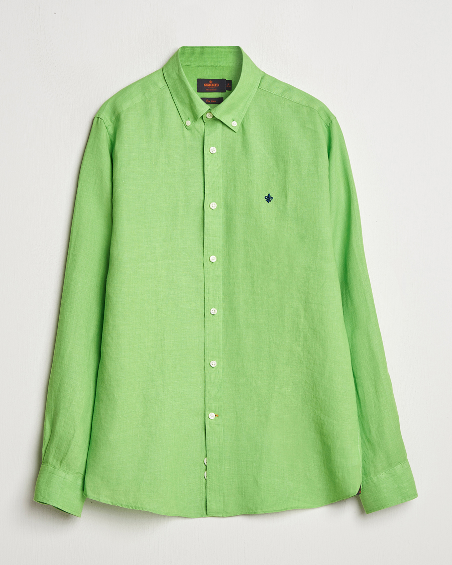 Herren | Hemden | Morris | Douglas Linen Button Down Shirt Green