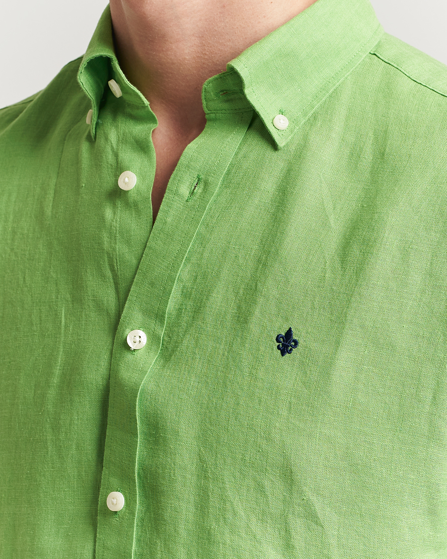 Herren | Hemden | Morris | Douglas Linen Button Down Shirt Green