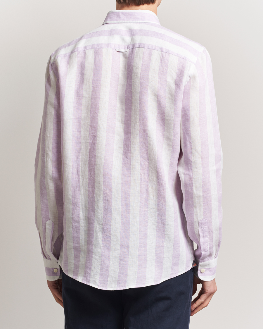 Herren | Hemden | Morris | Douglas Striped Linen Shirt Purple