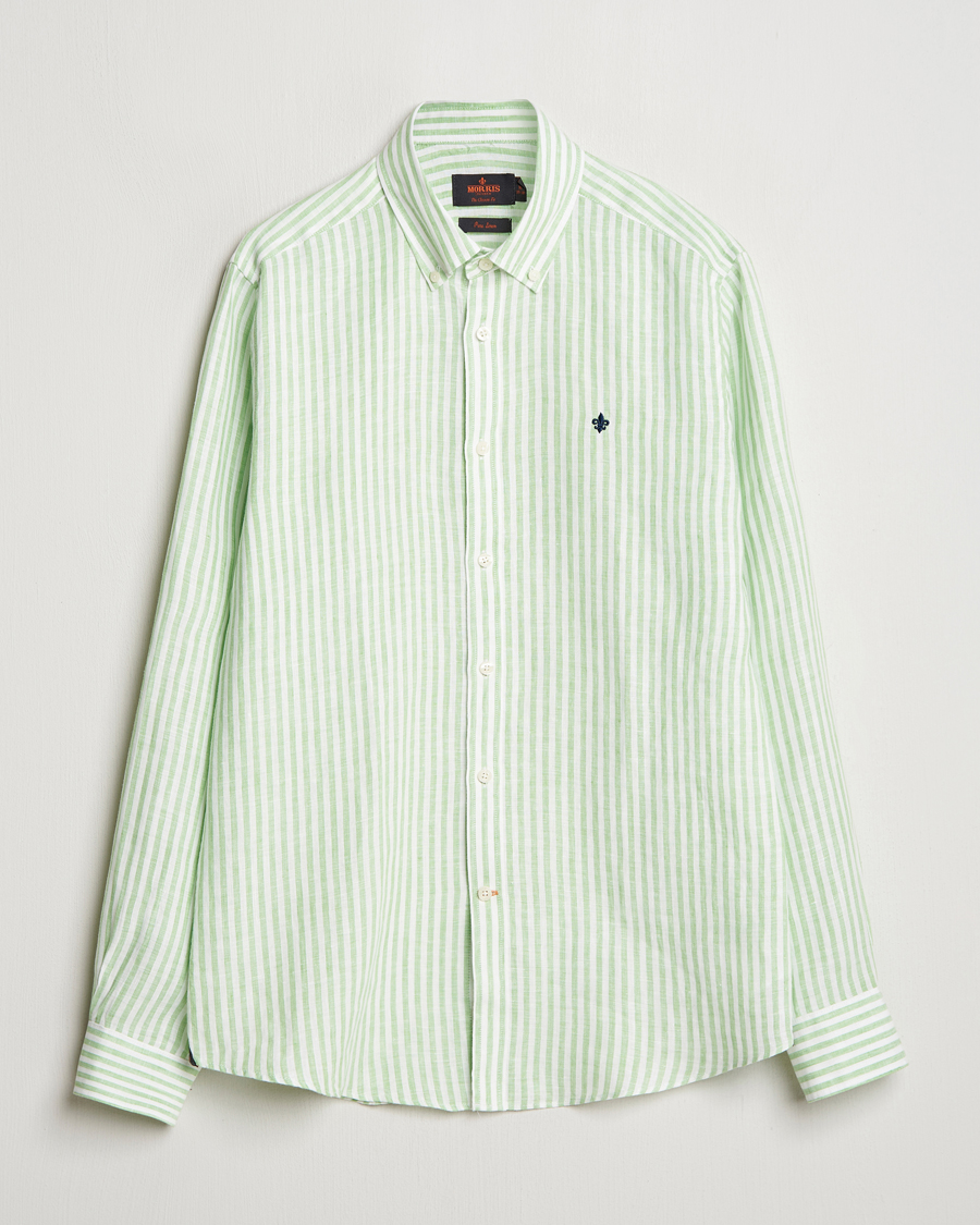 Herren | Hemden | Morris | Douglas Striped Linen Shirt Green