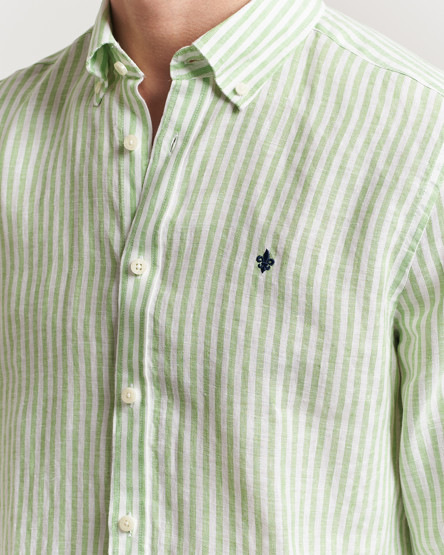 Herren | Hemden | Morris | Douglas Striped Linen Shirt Green