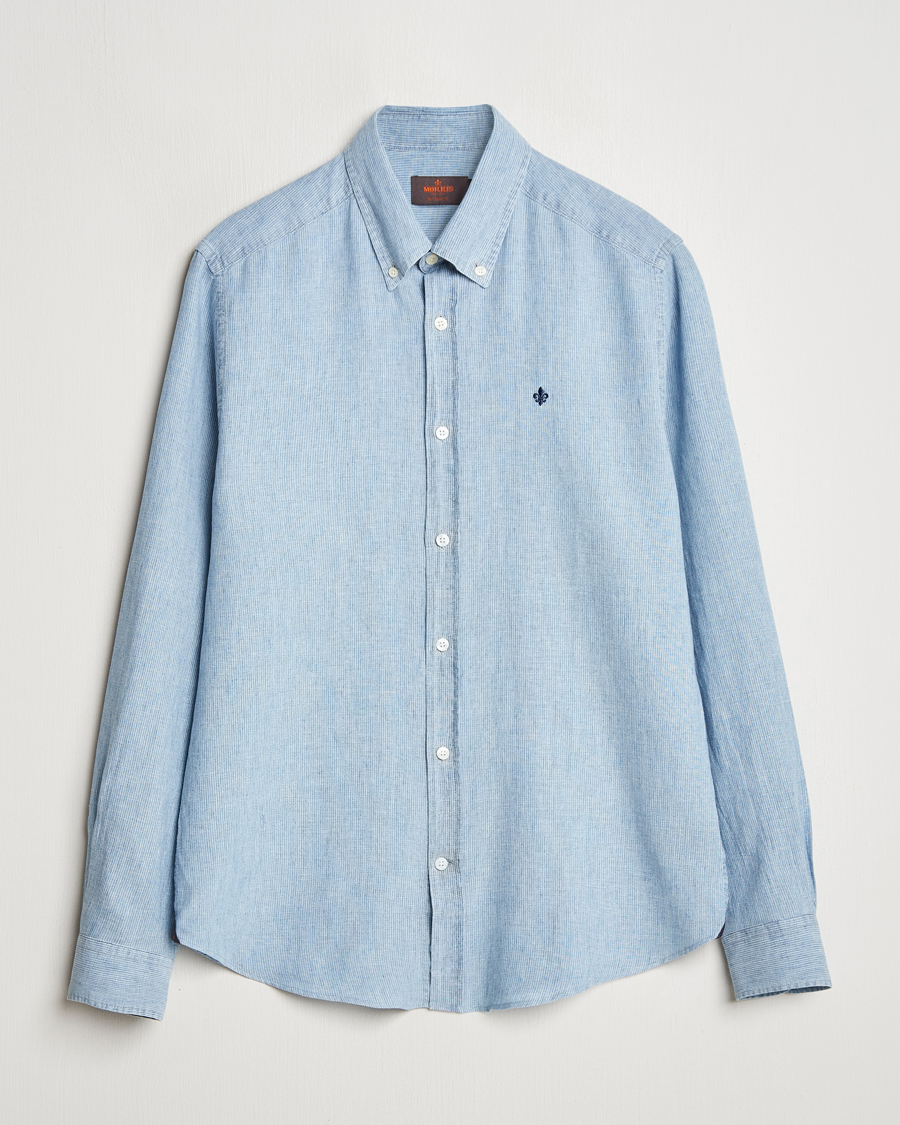 Herren | Hemden | Morris | Linen Indigo Shirt Light Blue