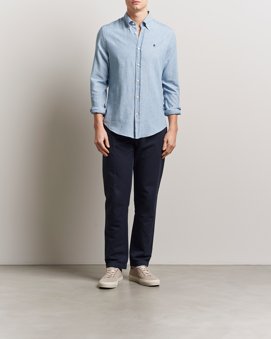 Herren | Hemden | Morris | Linen Indigo Shirt Light Blue