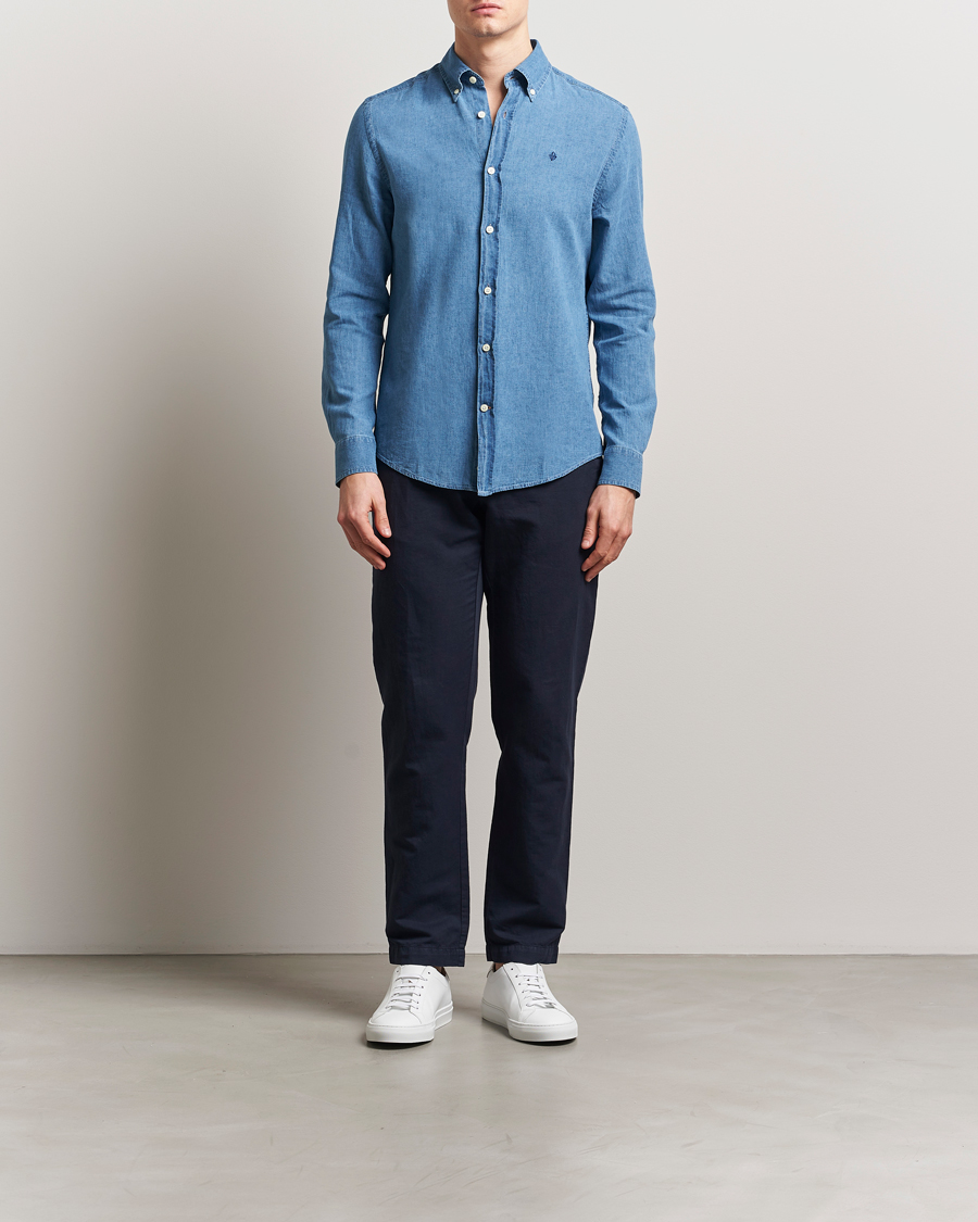 Herren | Hemden | Morris | Linen Indigo Shirt Dark Blue