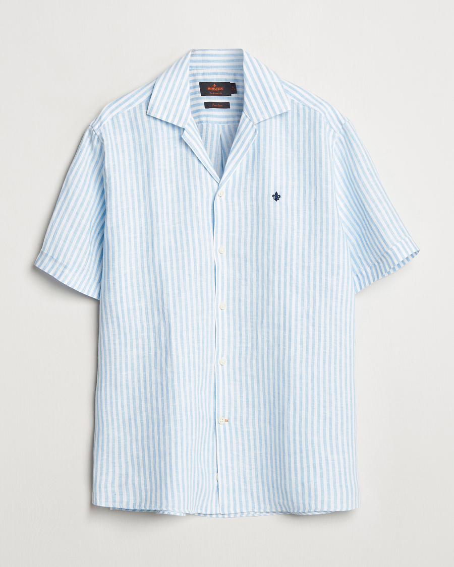Herren | Hemden | Morris | Resort Linen Shirt Blue