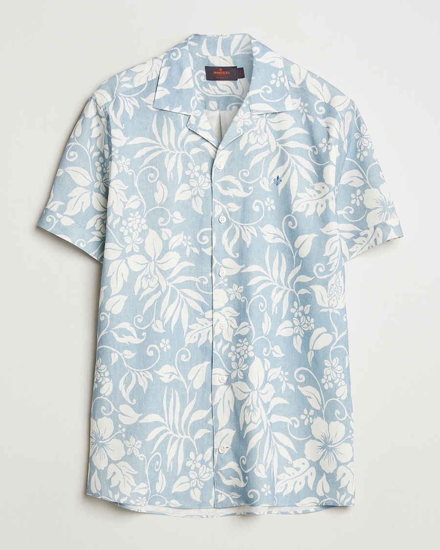 Herren | Hemden | Morris | Tropical Short Sleeve Shirt Blue