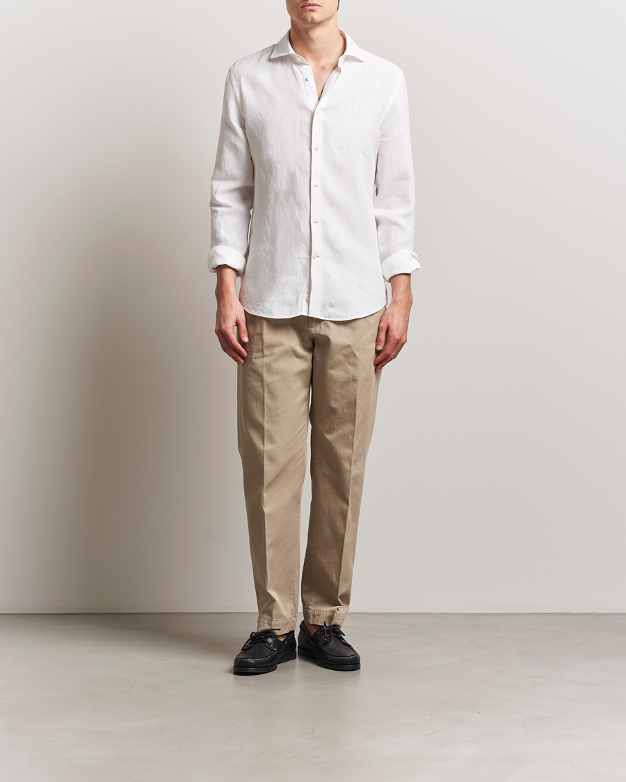 Herren | Hemden | Morris | Slim Fit Linen Shirt White