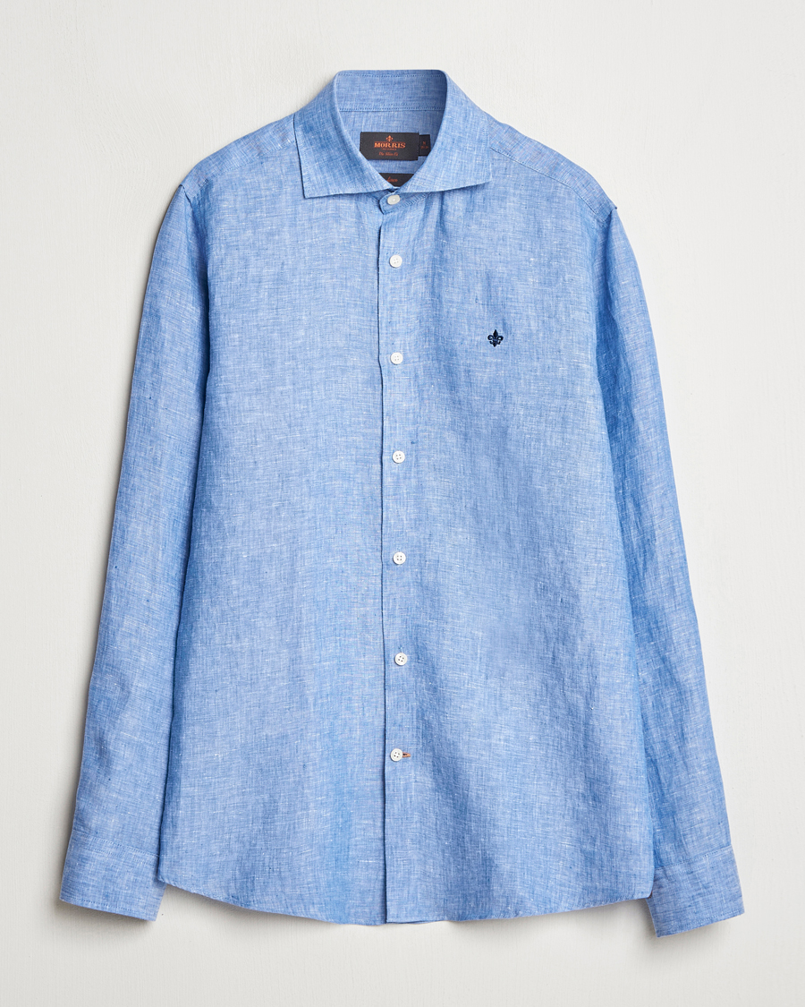 Herren | Hemden | Morris | Slim Fit Linen Shirt Blue