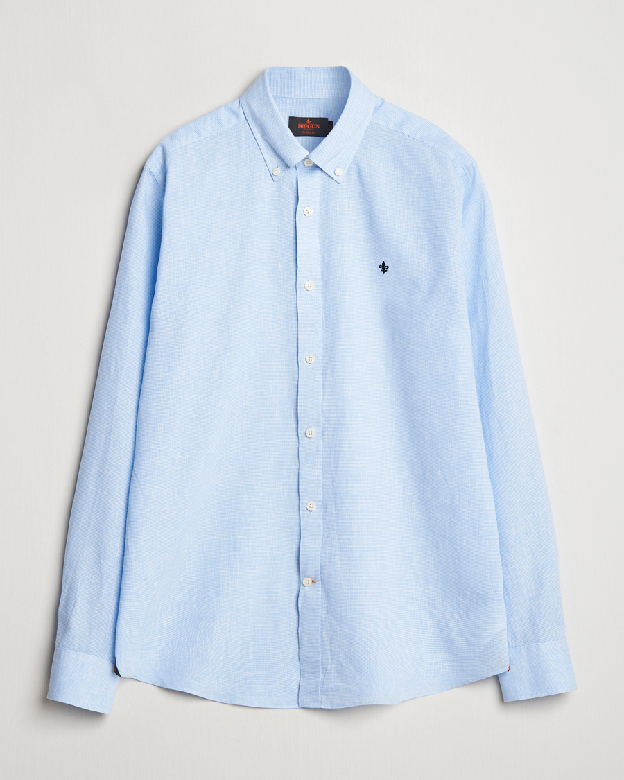 Herren | Hemden | Morris | Linen Checked Shirt Blue