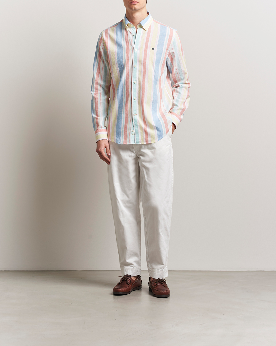 Herren | Hemden | Morris | Happy Linen Striped Shirt Yellow