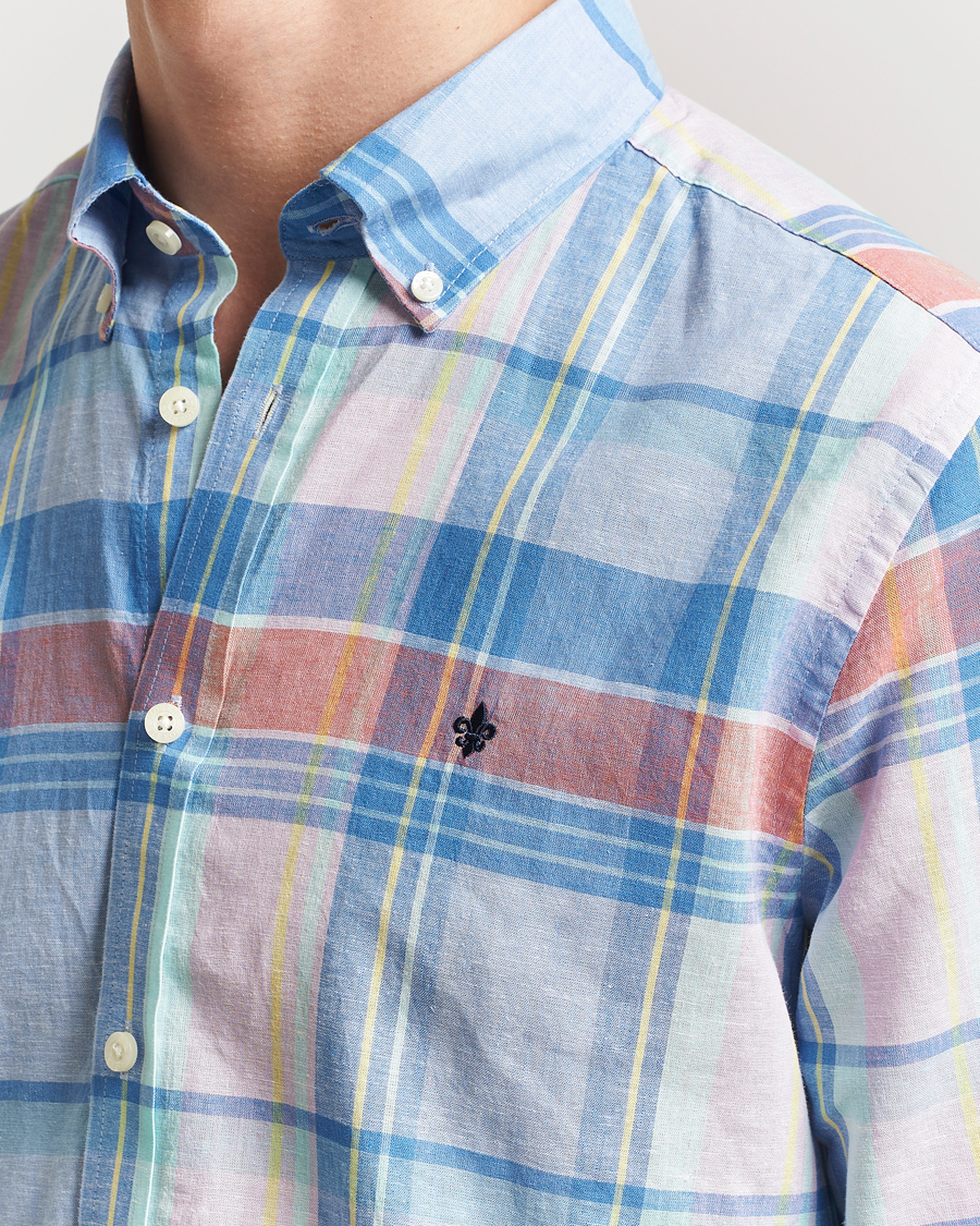 Herren | Hemden | Morris | Happy Linen Checked Shirt Blue