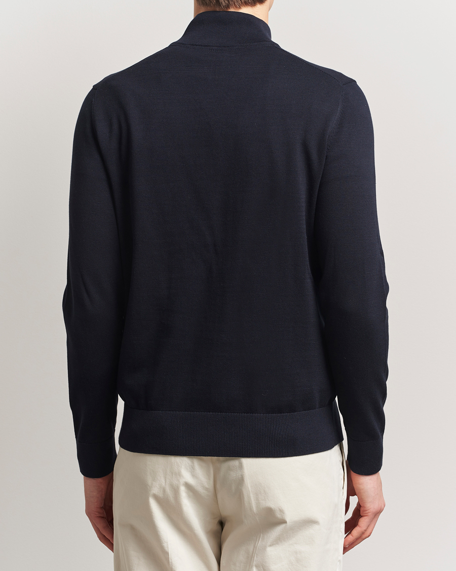 Herren | Pullover | Morris | Riley Cotton Half Zip Dark Blue