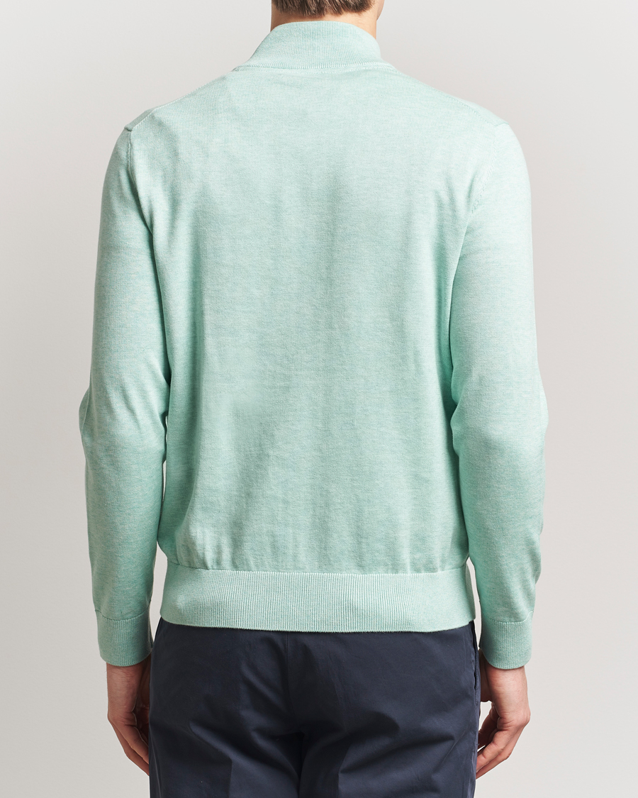 Herren | Pullover | Morris | Riley Cotton Half Zip Light Green