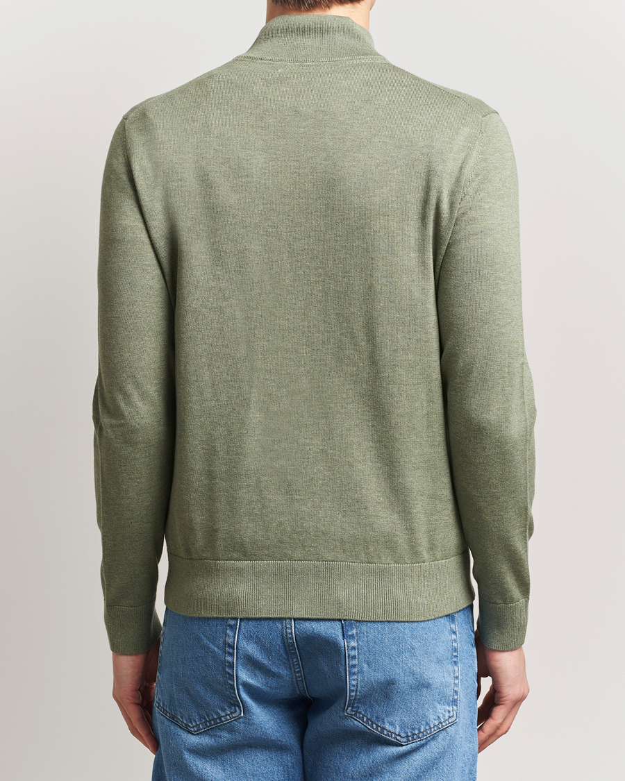 Herren | Pullover | Morris | Riley Cotton Half Zip Olive