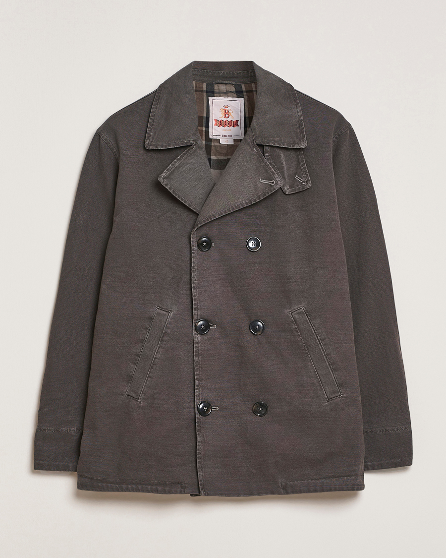 Herren | Jacken | Baracuta | Garment Dyed Canvas Peacoat Faded Black