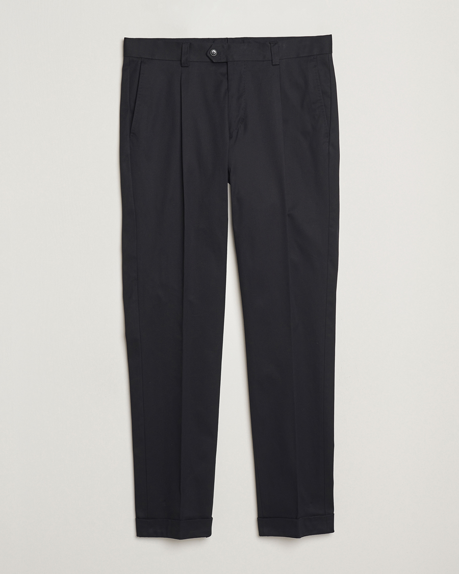 Herren | Hosen | Tiger of Sweden | Tenuta Pleated Cotton Trousers Black