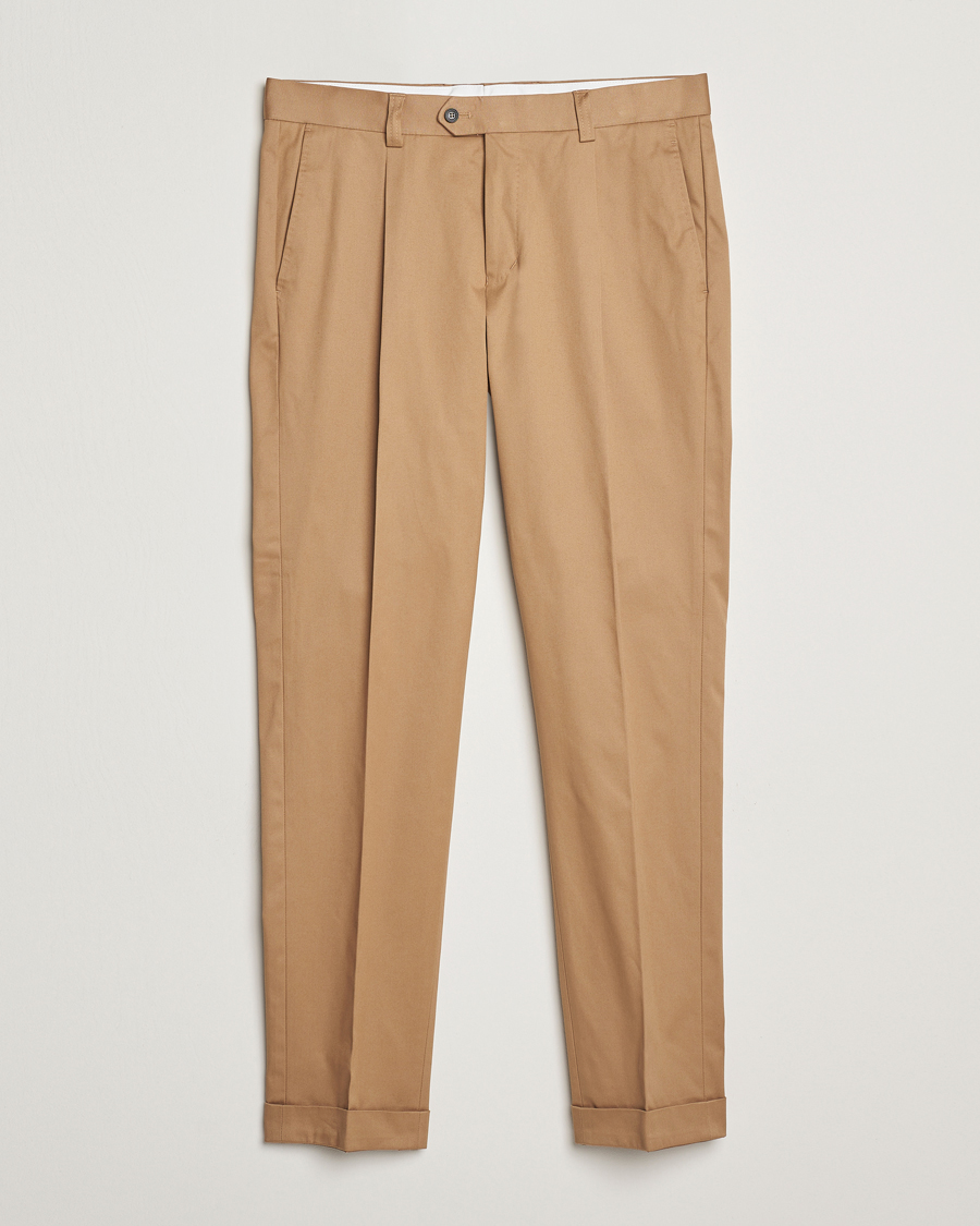 Herren | Hosen | Tiger of Sweden | Tenuta Pleated Cotton Trousers Beige