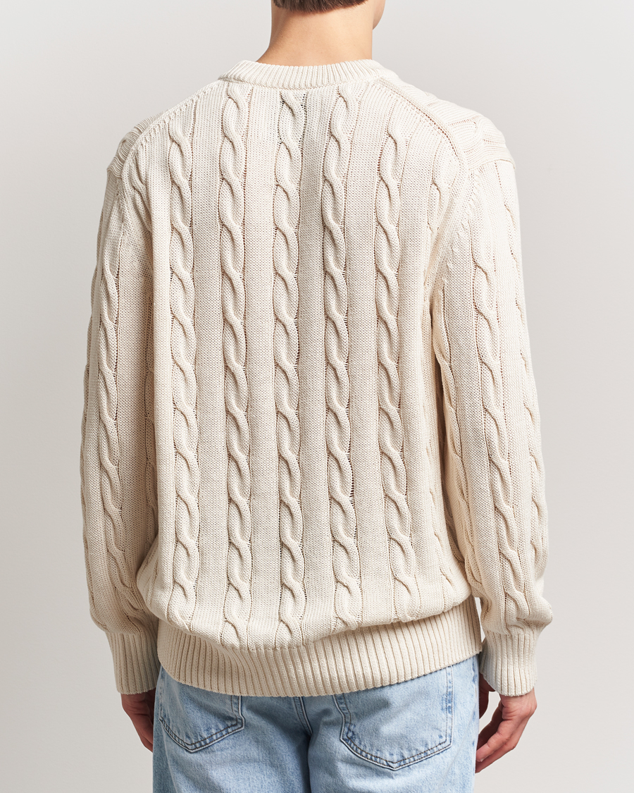 Herren | Pullover | GANT 240 Mulberry Street | Cable Crew Neck Sweater Cream