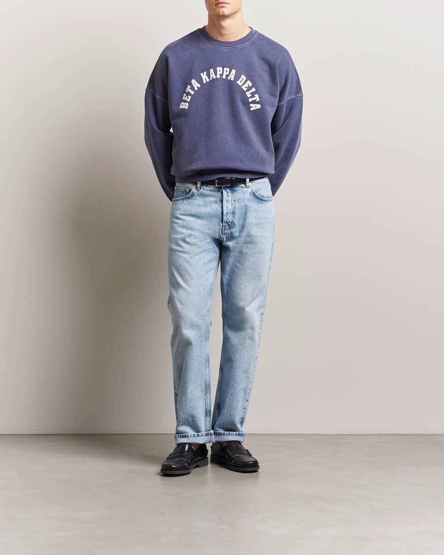 Herren | Pullover | GANT 240 Mulberry Street | Graphic Crew Neck Sweatshirt Dusty Blue Sea