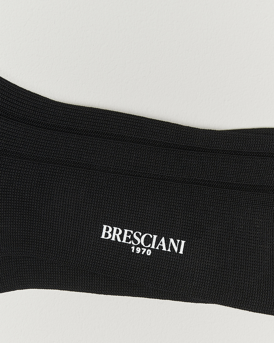 Herren | Unterwäsche | Bresciani | Wide Ribbed Cotton Socks Black