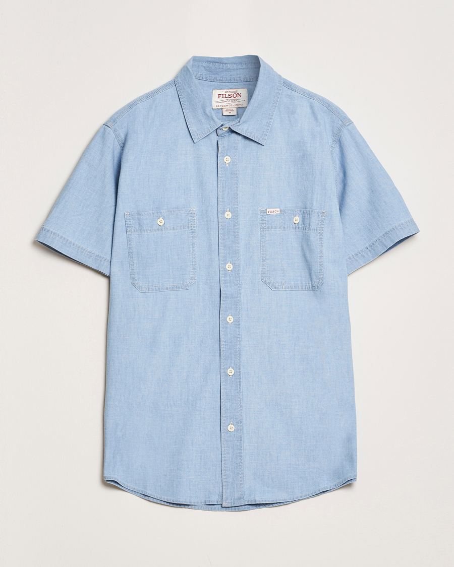 Herren | Hemden | Filson | Short Sleeve Chambray Shirt Light Indigo