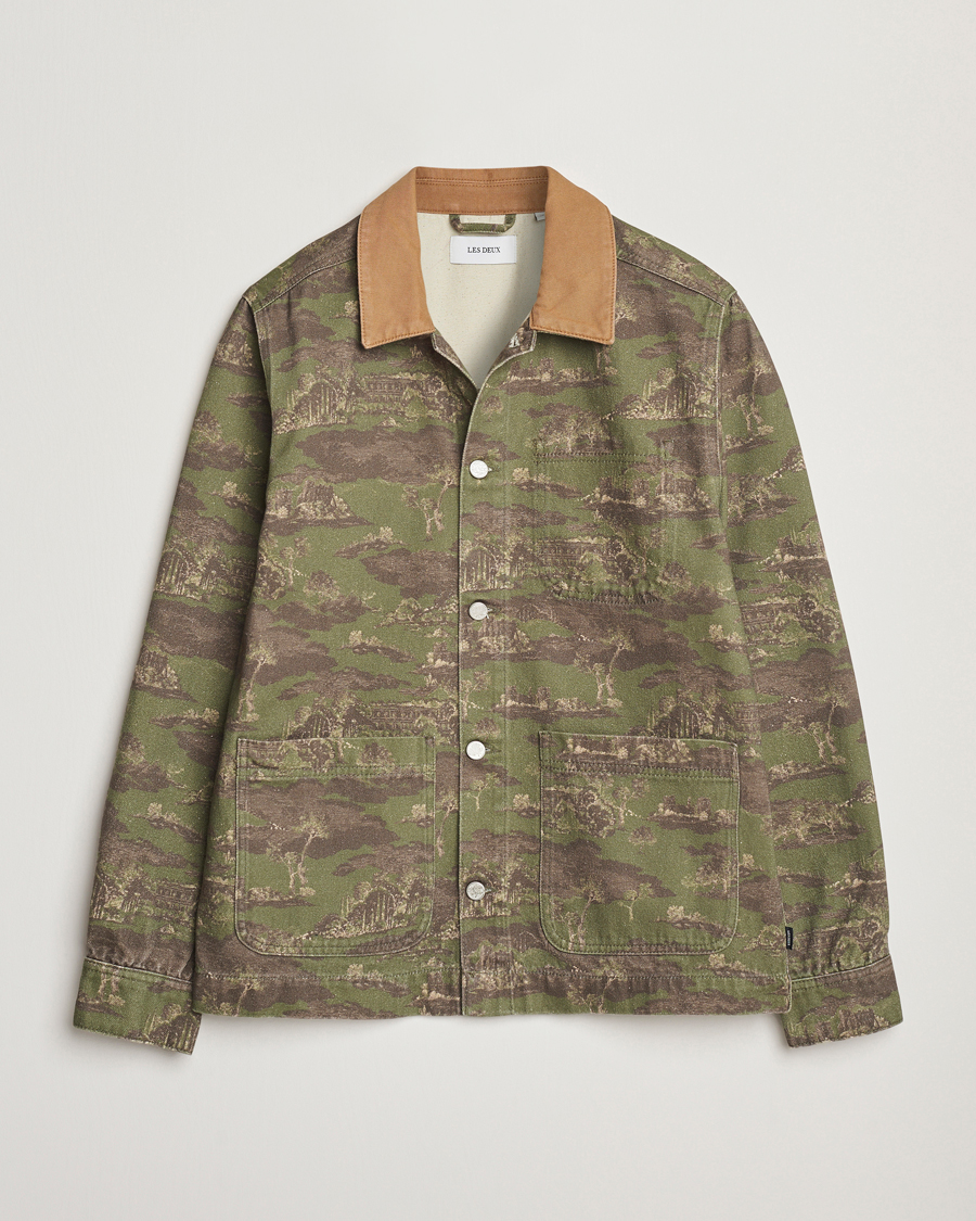 Herren | Hemden | LES DEUX | Layton AOP Denim Overshirt Camo