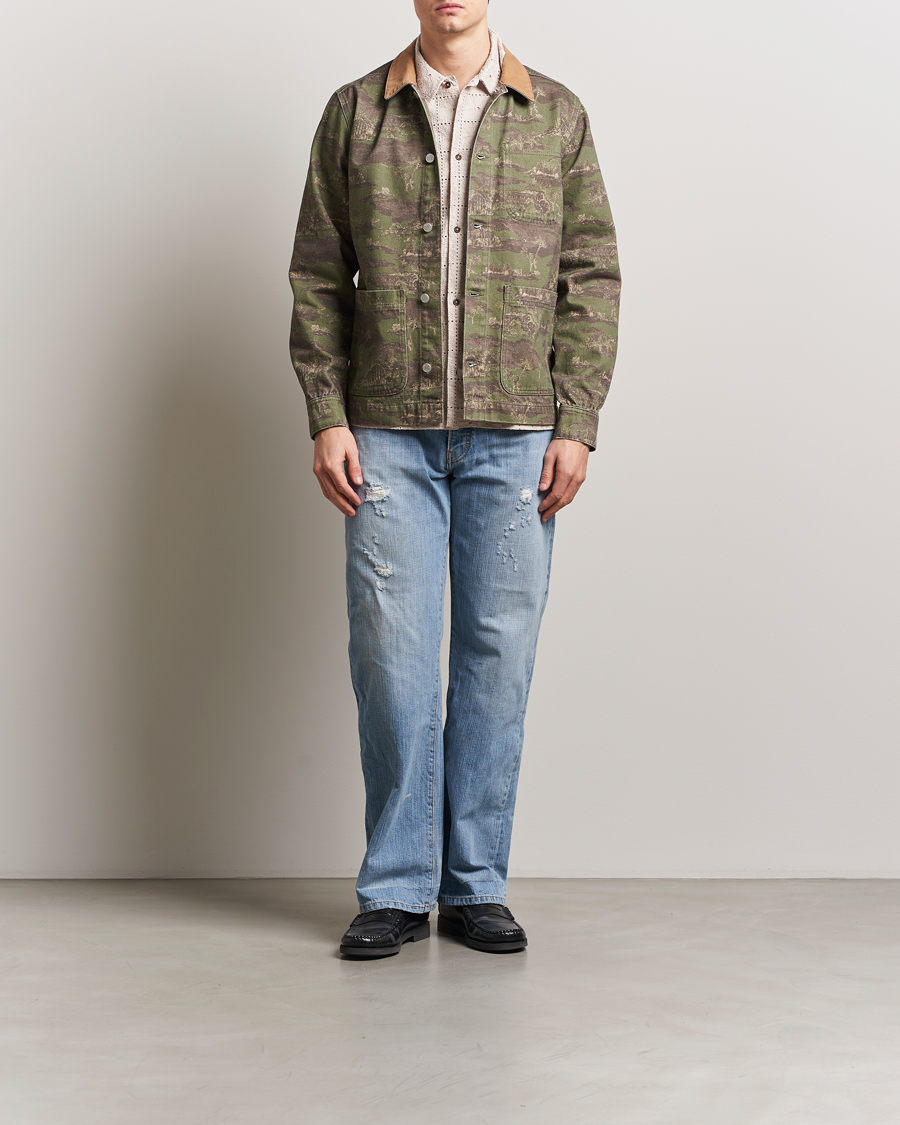 Herren | Hemden | LES DEUX | Layton AOP Denim Overshirt Camo
